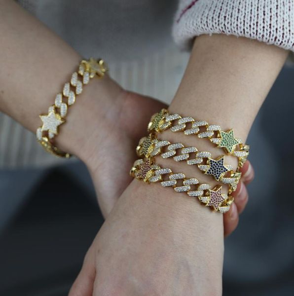 link, chain hip hop full rainbow cz bling iced out women bracelet pave gold color 10mm cuban link bracelets for lady jewelry drop ship, Black
link, chain hip hop full rainbow cz bling iced out women bracelet pave gold color 10mm cuban link bracelets for lady jewelry drop ship, Black