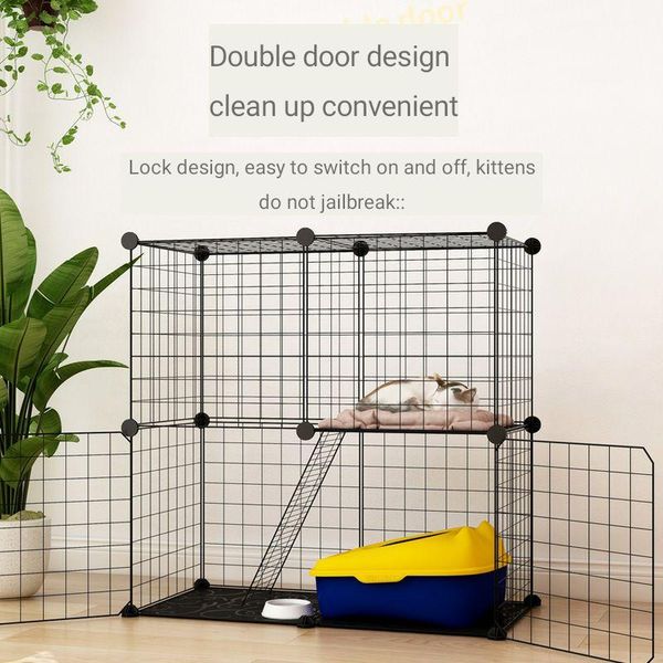 cat carriers,crates & houses pet cage, large space, two-story small cattery, kitten indoor villa, paradise, doghouse, dog apartment