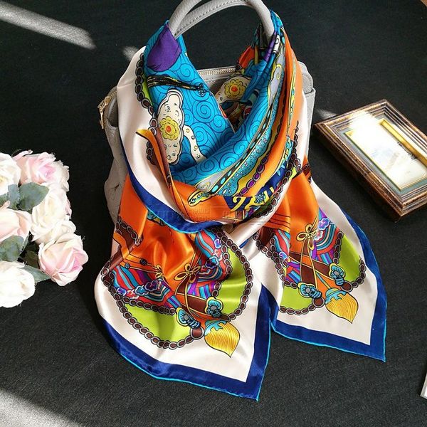 scarves women silk scarf fashion printed plain crepe satin ladies wrap hijab head high-end thick towel 110cm 12mm, Blue;gray
scarves women silk scarf fashion printed plain crepe satin ladies wrap hijab head high-end thick towel 110cm 12mm, Blue;gray
