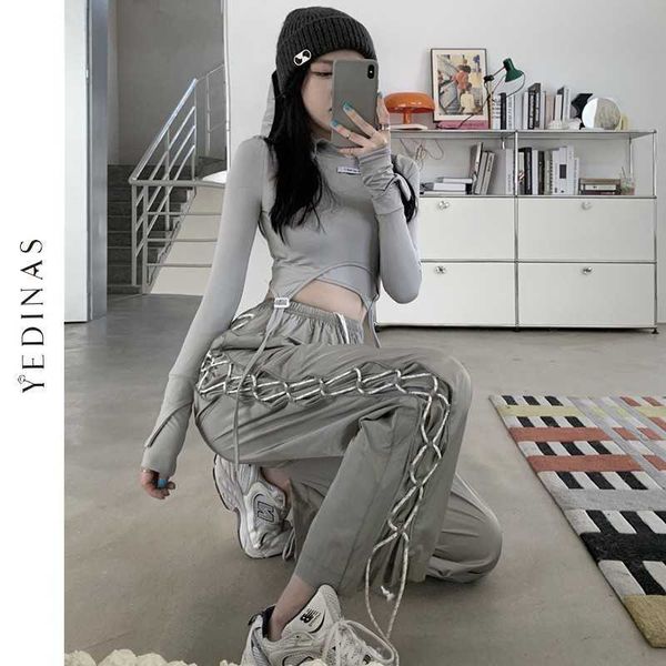 yedinas women's cargo pants reflective article jogger high waist harajuku pant hip hop punk chain females trousers streetwear 210527, Black;white
yedinas women's cargo pants reflective article jogger high waist harajuku pant hip hop punk chain females trousers streetwear 210527, Black;white