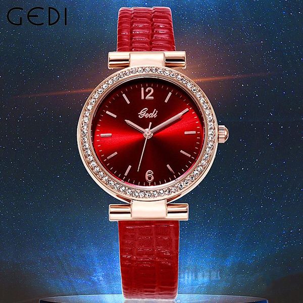 wristwatches gedi brand women rhinestone quartz watches leather strap simple female water resistant student gifts clock, Slivery;brown
wristwatches gedi brand women rhinestone quartz watches leather strap simple female water resistant student gifts clock, Slivery;brown