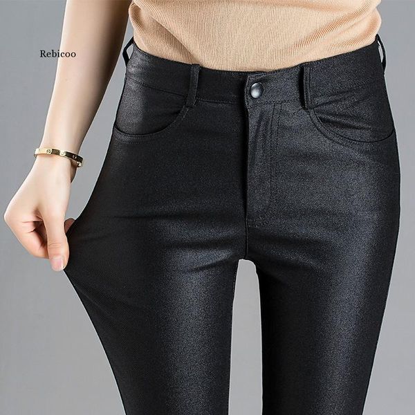 women's leggings autumn winter warm pants drop female pu leather velvet trousers elastic pencil skinny tight, Black
women's leggings autumn winter warm pants drop female pu leather velvet trousers elastic pencil skinny tight, Black