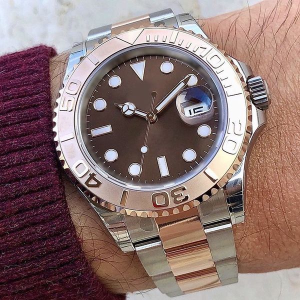 fashion men watch rose gold dial 2813 automatic movement classic luxury men's watches gift advanced wristwatch, Slivery;brown
fashion men watch rose gold dial 2813 automatic movement classic luxury men's watches gift advanced wristwatch, Slivery;brown