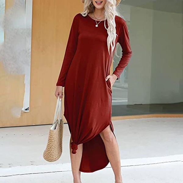 casual dresses pure color bohemian loose pocket women long dress sleeve holiday female maxi, Black;gray
casual dresses pure color bohemian loose pocket women long dress sleeve holiday female maxi, Black;gray