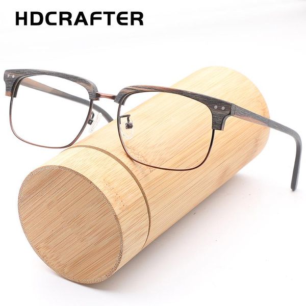 fashion sunglasses frames hdcrafter vintage glasses frame made of wood men/women half 100% natural wooden myopia eyeglasses with clear lens, Black
fashion sunglasses frames hdcrafter vintage glasses frame made of wood men/women half 100% natural wooden myopia eyeglasses with clear lens, Black