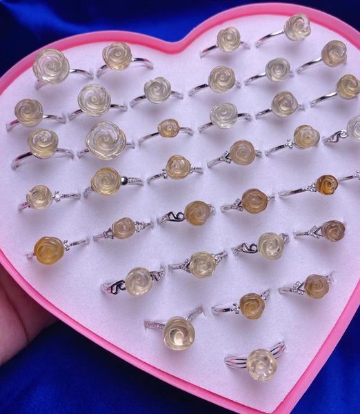 wedding rings 1pc random size quartz stone rose flower natural citrines yellow crystal for women party healing jewelry, Slivery;golden
wedding rings 1pc random size quartz stone rose flower natural citrines yellow crystal for women party healing jewelry, Slivery;golden