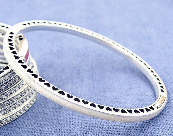 high-quality 100% 925 sterling silver radiant hearts bracelet bangle fits european pandora style jewelry charms and beads, Black
high-quality 100% 925 sterling silver radiant hearts bracelet bangle fits european pandora style jewelry charms and beads, Black