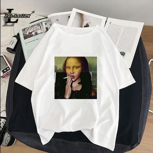 lei sagly mona lisa mens t shirts smokes and women artistic oil painting harajuku aesthetic ulzzang oversized shirt korean clothes, White;black
lei sagly mona lisa mens t shirts smokes and women artistic oil painting harajuku aesthetic ulzzang oversized shirt korean clothes, White;black