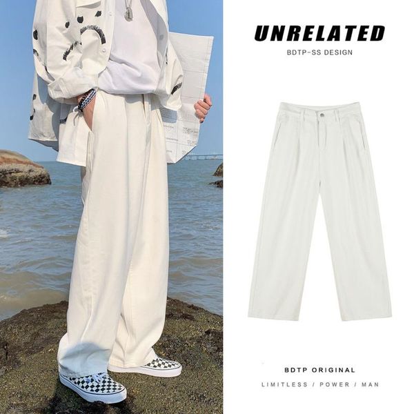 men's pants spring cotton wide-leg fashion white casual men streetwear korean loose hip-hop straight mens trousers, Black
men's pants spring cotton wide-leg fashion white casual men streetwear korean loose hip-hop straight mens trousers, Black