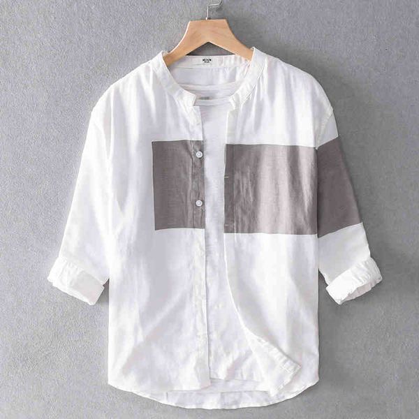 men's t-shirts cotton and linen casual three-quarter sleeve brand loose comfortable shirts for men fashion stitching shirt mens jrop, White;black
men's t-shirts cotton and linen casual three-quarter sleeve brand loose comfortable shirts for men fashion stitching shirt mens jrop, White;black