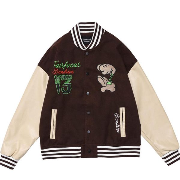 men's jackets men cartoon embroidery jacket ropa para hombre couple contrast stitching baseball uniform vintage harajuku bomber for, Black;brown
men's jackets men cartoon embroidery jacket ropa para hombre couple contrast stitching baseball uniform vintage harajuku bomber for, Black;brown