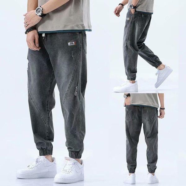 men's pants autumn and winter jeans loose large size simple stitching casual stretch elastic waist drawstring clothing for men, Black
men's pants autumn and winter jeans loose large size simple stitching casual stretch elastic waist drawstring clothing for men, Black