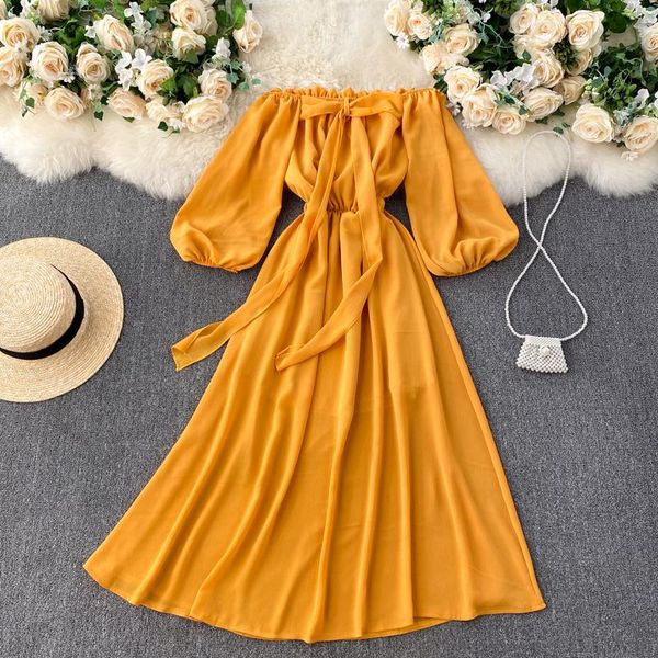 french off shoulder women dress summer slash neck puff sleeve a-line dresses romantic holiday beach midi casual, Black;gray
french off shoulder women dress summer slash neck puff sleeve a-line dresses romantic holiday beach midi casual, Black;gray