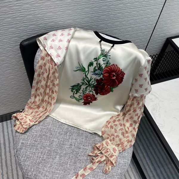 women's t-shirt 2021 fake two piece flowers prints women soft panelled o-neck patchwork long-lantern sleeve tees lady, White
women's t-shirt 2021 fake two piece flowers prints women soft panelled o-neck patchwork long-lantern sleeve tees lady, White