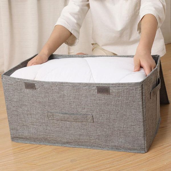 cotton and linen cloth double cover folding storage box-gray home room clothes quilt sundries box organizer cosmetic bags & cases
cotton and linen cloth double cover folding storage box-gray home room clothes quilt sundries box organizer cosmetic bags & cases