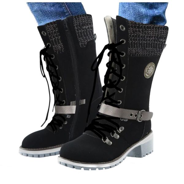 boots winter woman fashion square heels lace up round snow toe solid women shoes botas de mujer, Black
boots winter woman fashion square heels lace up round snow toe solid women shoes botas de mujer, Black