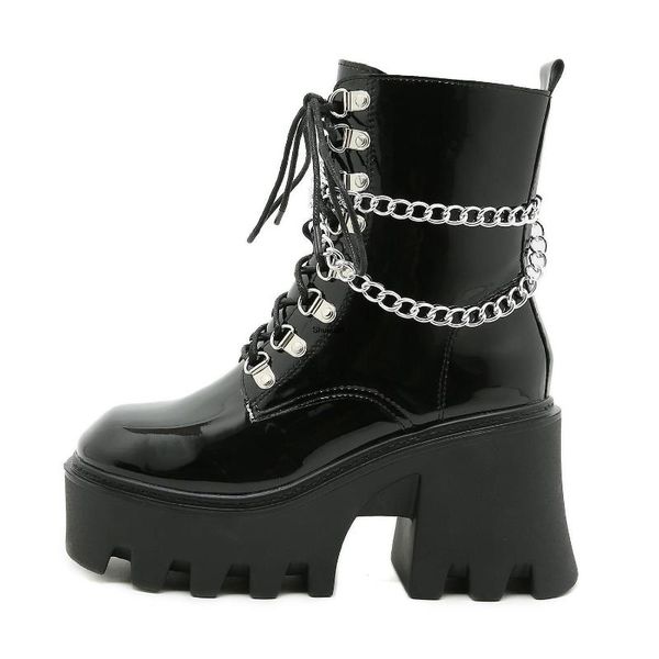 boots 2021 brand metal buckle ankle women wedges high heels shoes fashion punk female platform, Black
boots 2021 brand metal buckle ankle women wedges high heels shoes fashion punk female platform, Black