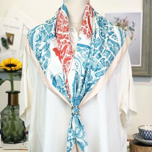 scarves fashion silk square scarf for women 90*90cm hair warps soft neckerchief hijab headscarf female foulard, Blue;gray
scarves fashion silk square scarf for women 90*90cm hair warps soft neckerchief hijab headscarf female foulard, Blue;gray