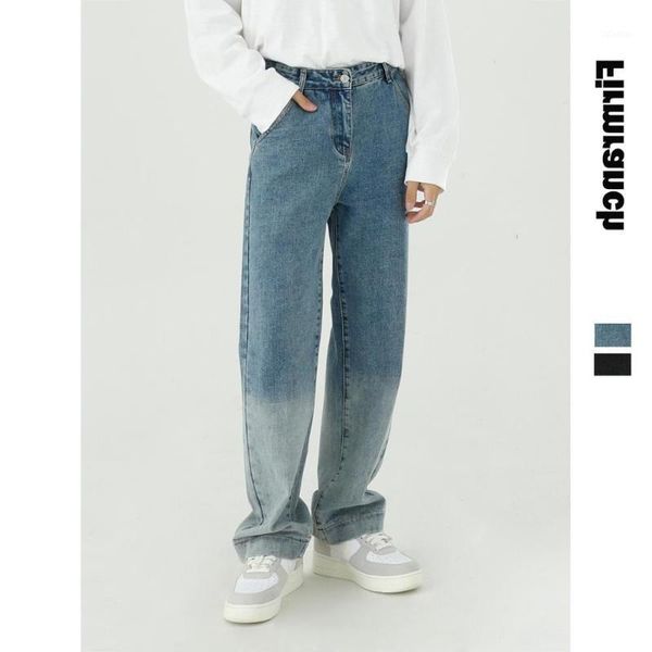 men's jeans spring men/women washed color matching loose straight long denim pants retro japanese&korean style vintage 90s, Blue
men's jeans spring men/women washed color matching loose straight long denim pants retro japanese&korean style vintage 90s, Blue