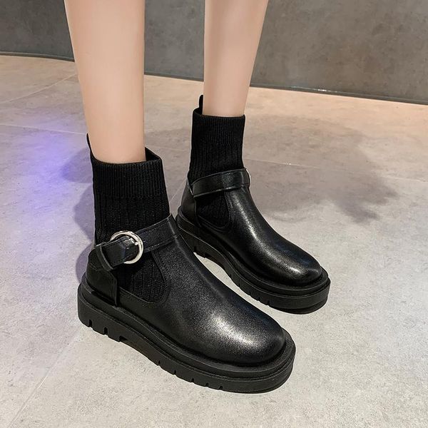 boots black ankle platform women shoes knit stretch fabric short metal buckle thick sole botines mujer
boots black ankle platform women shoes knit stretch fabric short metal buckle thick sole botines mujer