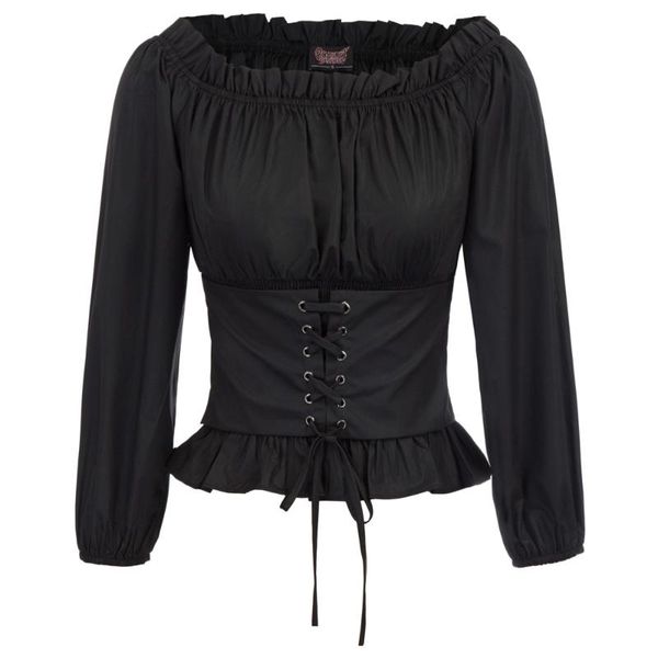women's blouses & shirts vintage shirt women gothic blouse ladies renaissance solid color elegant steampunk slim off shoulder corset bl, White
women's blouses & shirts vintage shirt women gothic blouse ladies renaissance solid color elegant steampunk slim off shoulder corset bl, White