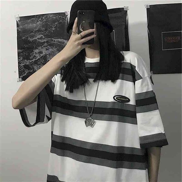 preppy style t-shirt summer korean oversize short-sleeved female harajuku all-match striped student 210623, White
preppy style t-shirt summer korean oversize short-sleeved female harajuku all-match striped student 210623, White