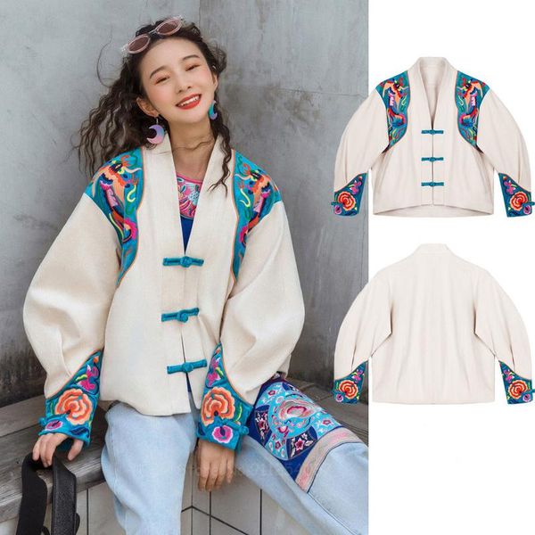 ethnic clothing 2021 fashion chinese traditional style tang suit women oriental retro loose long sleeve print hanfu coat jackets lady, Red
ethnic clothing 2021 fashion chinese traditional style tang suit women oriental retro loose long sleeve print hanfu coat jackets lady, Red