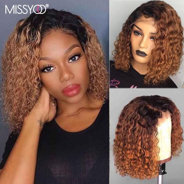 1b/30 short curly human hair 4x4 lace closure wig brazilian wigs bob 13x1 t part for black women 18in1, Black;brown
1b/30 short curly human hair 4x4 lace closure wig brazilian wigs bob 13x1 t part for black women 18in1, Black;brown