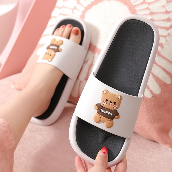 men women slippers summer cartoon bear flip flop shoes couple bathroom fashion non-slip flat platform indoor casual house slides, Black
men women slippers summer cartoon bear flip flop shoes couple bathroom fashion non-slip flat platform indoor casual house slides, Black