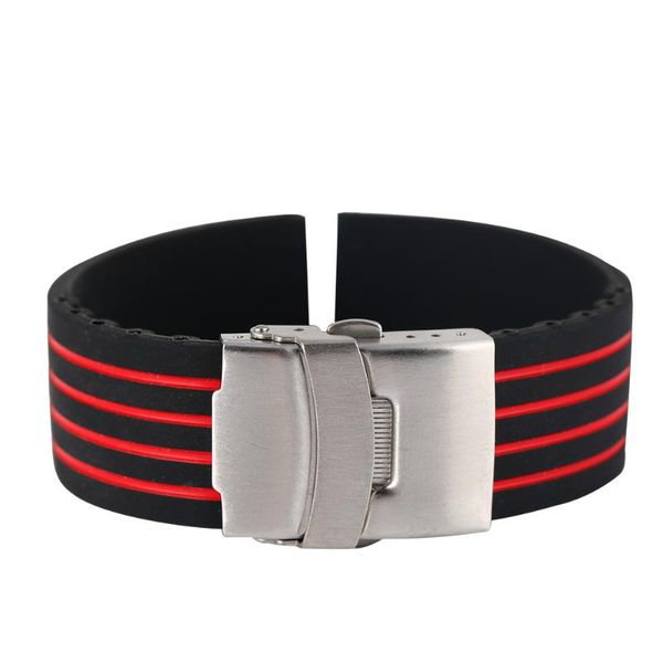 watch bands stripe waterproof watchbands 18mm 20mm 22mm 24mm band silicone stable folding clasp red replacement horloge bandjes, Black;brown
watch bands stripe waterproof watchbands 18mm 20mm 22mm 24mm band silicone stable folding clasp red replacement horloge bandjes, Black;brown