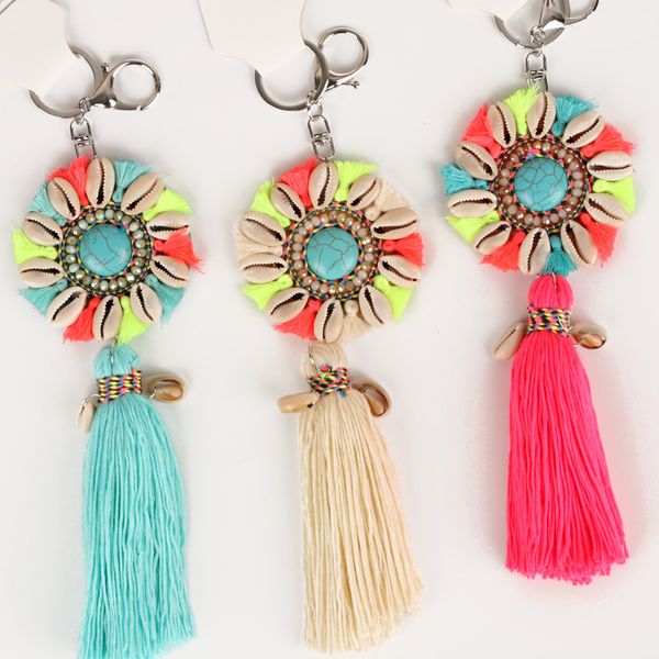 bohemia handmade shell stone keychain tassel pendants summer jewelry for women bag accessories, Silver
bohemia handmade shell stone keychain tassel pendants summer jewelry for women bag accessories, Silver