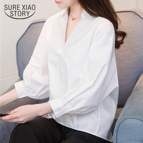 women's blouses & shirts 2021 solid white long sleeve blouse shirt women and cotton ladies autumn v collar blusas 0863 40
women's blouses & shirts 2021 solid white long sleeve blouse shirt women and cotton ladies autumn v collar blusas 0863 40