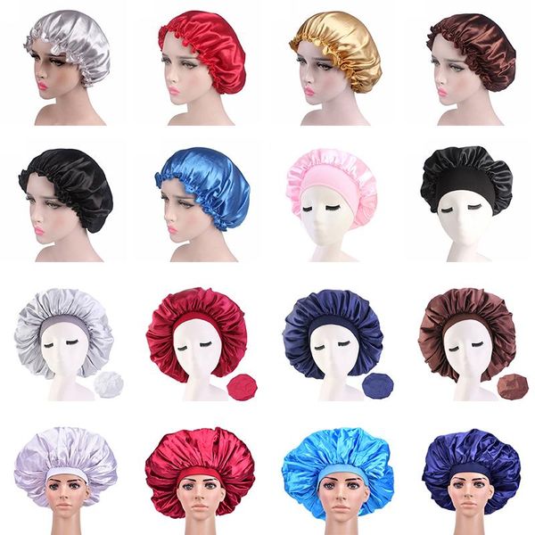 shower caps reversible satin bonnet hair adjust silk head cover cap wide elastic band for curly springy styling accessories 
shower caps reversible satin bonnet hair adjust silk head cover cap wide elastic band for curly springy styling accessories