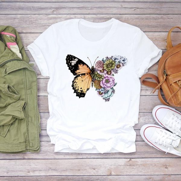 butterfly elegant flower cute womens t shirt fashion print summer graphic female ladies tee, White
butterfly elegant flower cute womens t shirt fashion print summer graphic female ladies tee, White