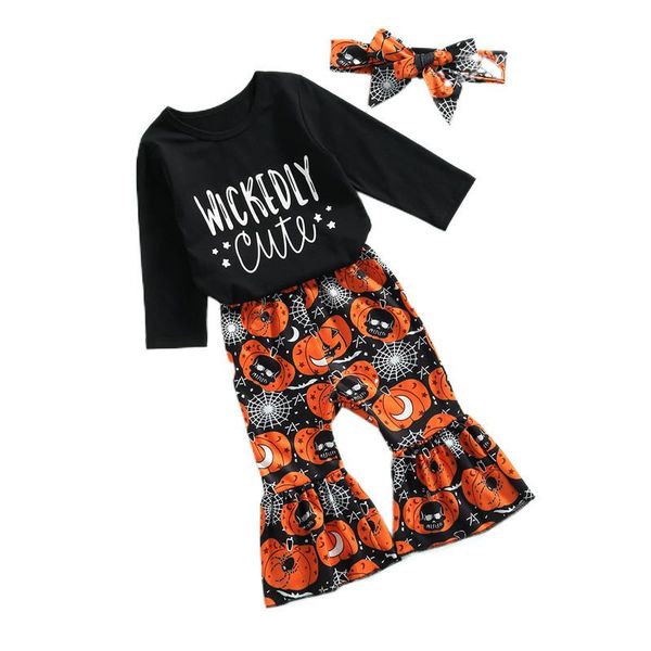 clothing sets kids girls t-shirt and trousers halloween suit, letter long sleeve pumpkin print trumpet pants with headband, 0-3years, White
clothing sets kids girls t-shirt and trousers halloween suit, letter long sleeve pumpkin print trumpet pants with headband, 0-3years, White