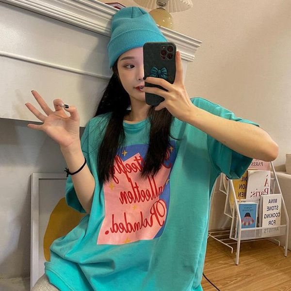 women's t-shirt summer fashion tshirt letter printed graphic t shirt women casual o-neck blue tees girls, White
women's t-shirt summer fashion tshirt letter printed graphic t shirt women casual o-neck blue tees girls, White