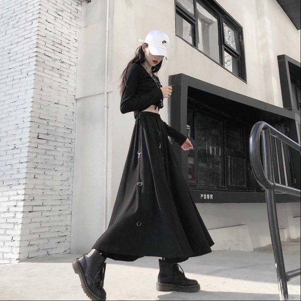 women skirt high waist harajuku gothic midi long punk streetwear ring ribbon loose korean tracksuit black vintage h
women skirt high waist harajuku gothic midi long punk streetwear ring ribbon loose korean tracksuit black vintage h