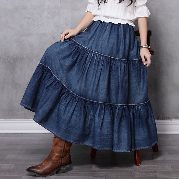 skirts women's clothing autumn 2021 splicing denim cable cake long skirt x2230, Black
skirts women's clothing autumn 2021 splicing denim cable cake long skirt x2230, Black