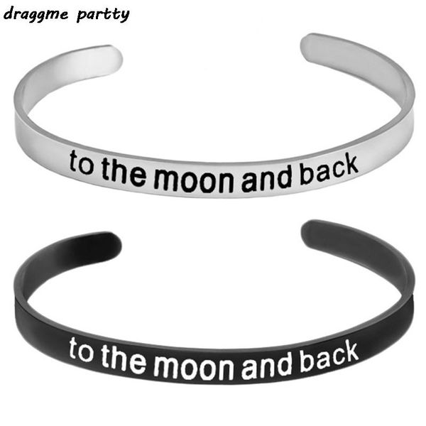 new stainless steel bangle to the moon and back english alphabet open cuff bracelet for women men lover jewelry, Black
new stainless steel bangle to the moon and back english alphabet open cuff bracelet for women men lover jewelry, Black