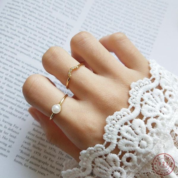 cluster rings 925 sterling silver korean simple pearl open ring women light luxury lightweight mother's day jewelry girlfriend gift, Golden;silver
cluster rings 925 sterling silver korean simple pearl open ring women light luxury lightweight mother's day jewelry girlfriend gift, Golden;silver