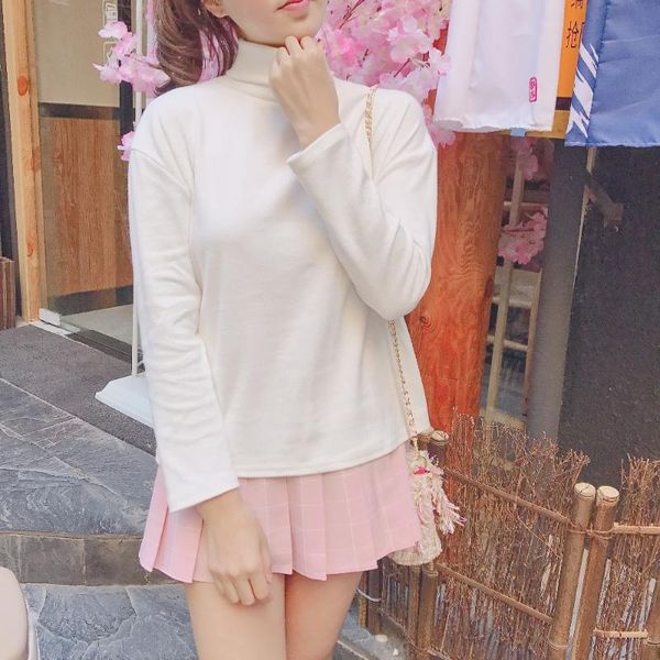 women's sweaters princess sweet lolita sweater spring and winter all match turtleneck pure color bottom long sleeves cotton warm xh138, White;black
women's sweaters princess sweet lolita sweater spring and winter all match turtleneck pure color bottom long sleeves cotton warm xh138, White;black