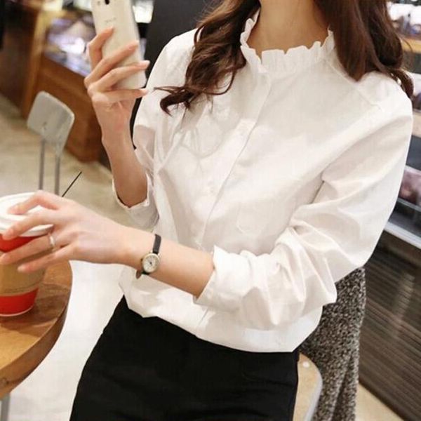 women's blouses & shirts 2021 korean-style spring and autumn style base shirt versatile slimming fashion long sleeve female students to, White
women's blouses & shirts 2021 korean-style spring and autumn style base shirt versatile slimming fashion long sleeve female students to, White