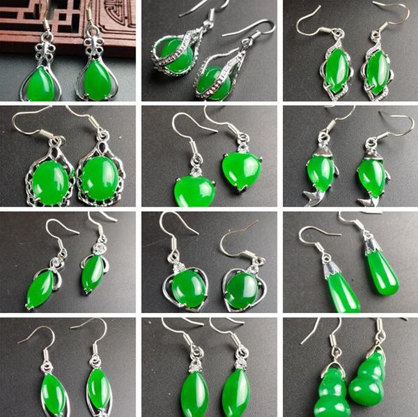 12 style selection water drop gourd heart woman / lady green malay jade earring fashion jewelry wholesale 12 pairs/lot, Silver
12 style selection water drop gourd heart woman / lady green malay jade earring fashion jewelry wholesale 12 pairs/lot, Silver