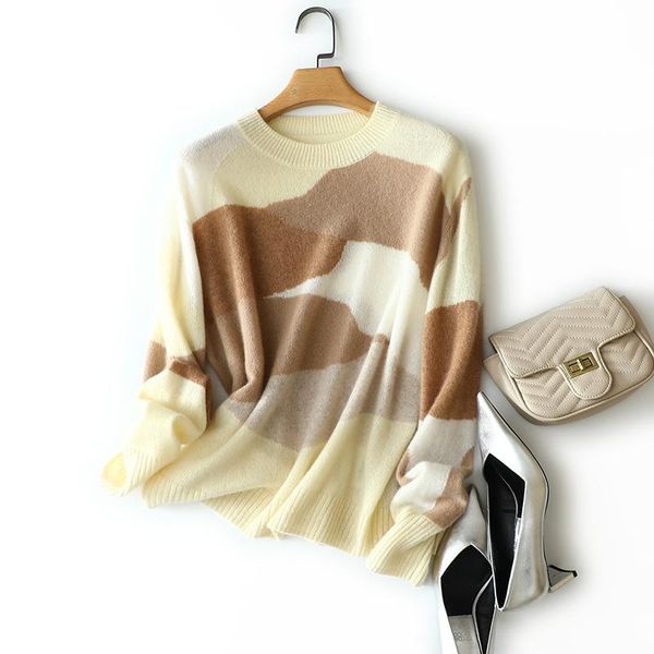 women's sweaters autumn winter pullover cashmere sweater niche contrast stitching loose 100 pure knitted base, White;black
women's sweaters autumn winter pullover cashmere sweater niche contrast stitching loose 100 pure knitted base, White;black
