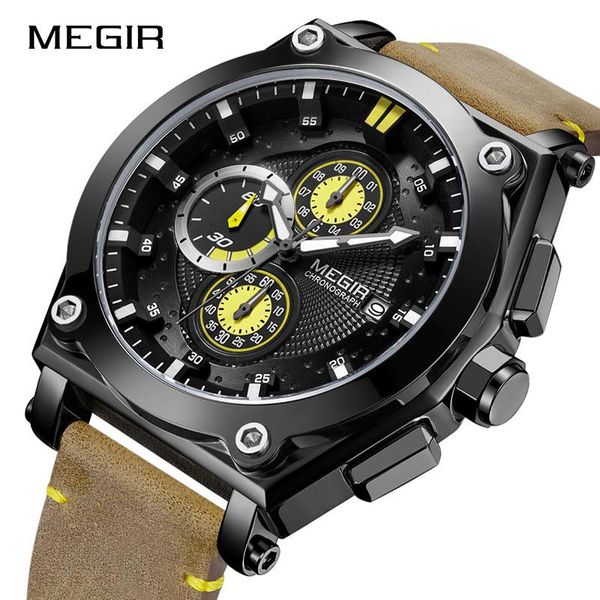 wristwatches 2021the megir chronograph quartz men casual military sports watches male big dial clock relogios masculino, Slivery;brown
wristwatches 2021the megir chronograph quartz men casual military sports watches male big dial clock relogios masculino, Slivery;brown