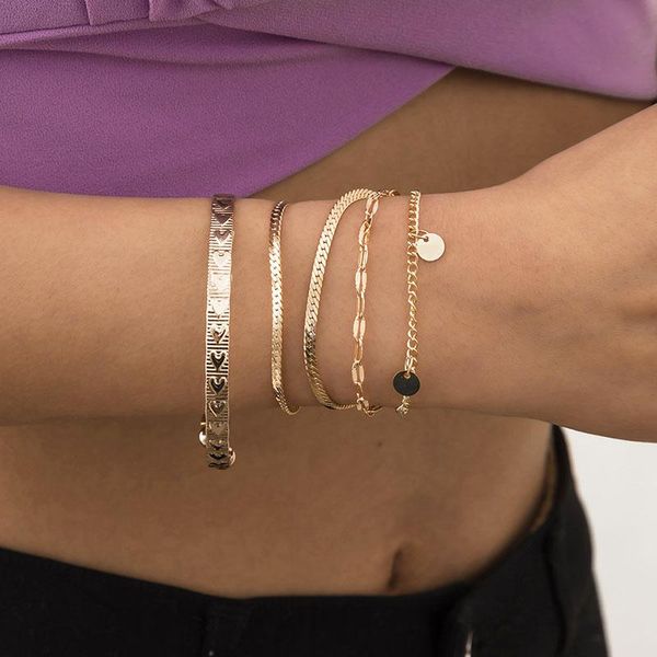 link, chain punk vintage multilayer chains round sequins charms bracelets for women geometric bangle bracelet femme fashion jewelry gift, Black
link, chain punk vintage multilayer chains round sequins charms bracelets for women geometric bangle bracelet femme fashion jewelry gift, Black