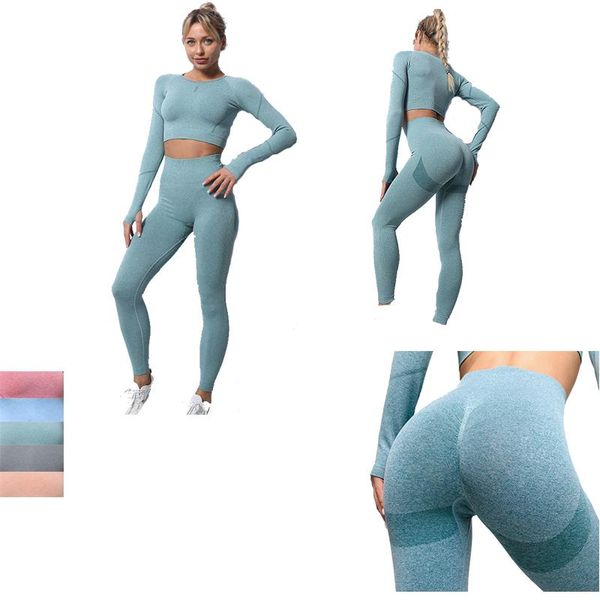 woman gym sportswear fitness yoga seamless set quantity spandex style tight exercise long sleeve pants 2 piece outfit
woman gym sportswear fitness yoga seamless set quantity spandex style tight exercise long sleeve pants 2 piece outfit