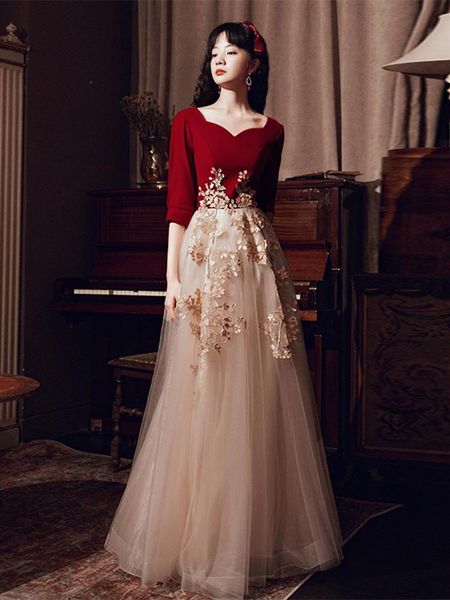 burgundy autumn winter evening dress 2021 tulle luxury women floral formal party gown daily wear ethnic clothing, Red
burgundy autumn winter evening dress 2021 tulle luxury women floral formal party gown daily wear ethnic clothing, Red