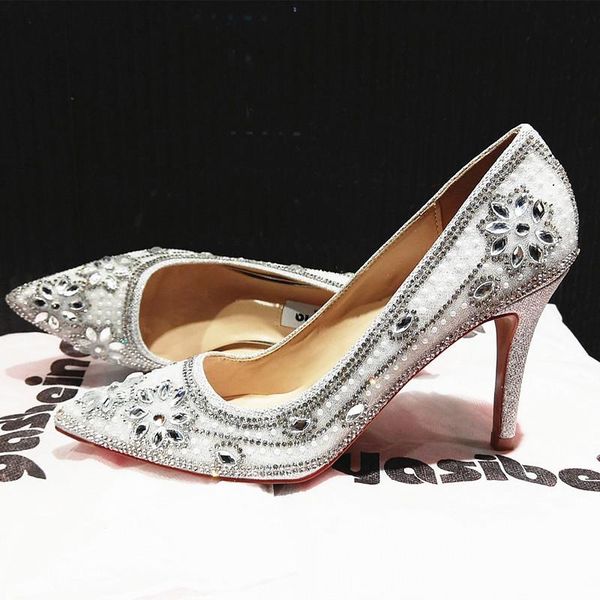 dress shoes style single wedding women white bride rhinestone stiletto heel princess, Black
dress shoes style single wedding women white bride rhinestone stiletto heel princess, Black