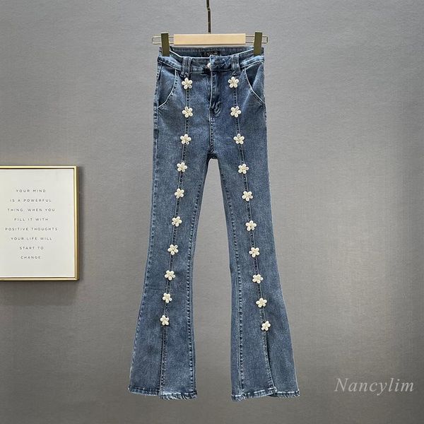 women's jeans skinny for women 2021 spring and autumn stretchy high waist slimming rhinestone flower split flare pants trousers, Blue
women's jeans skinny for women 2021 spring and autumn stretchy high waist slimming rhinestone flower split flare pants trousers, Blue